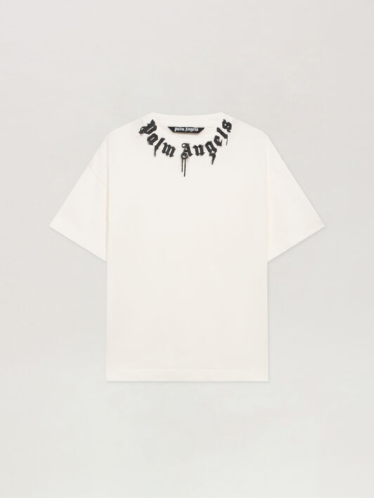 Curved Logo T-Shirt PALM ANGELS Curved Logo T-Shirt OFF WHITE - BLACK PMAA109F25JER009
