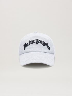 PALM ANGELS  Embroidered Curved Logo baseball cap OFF WHITE - BROWN PMLA039S25FAB003