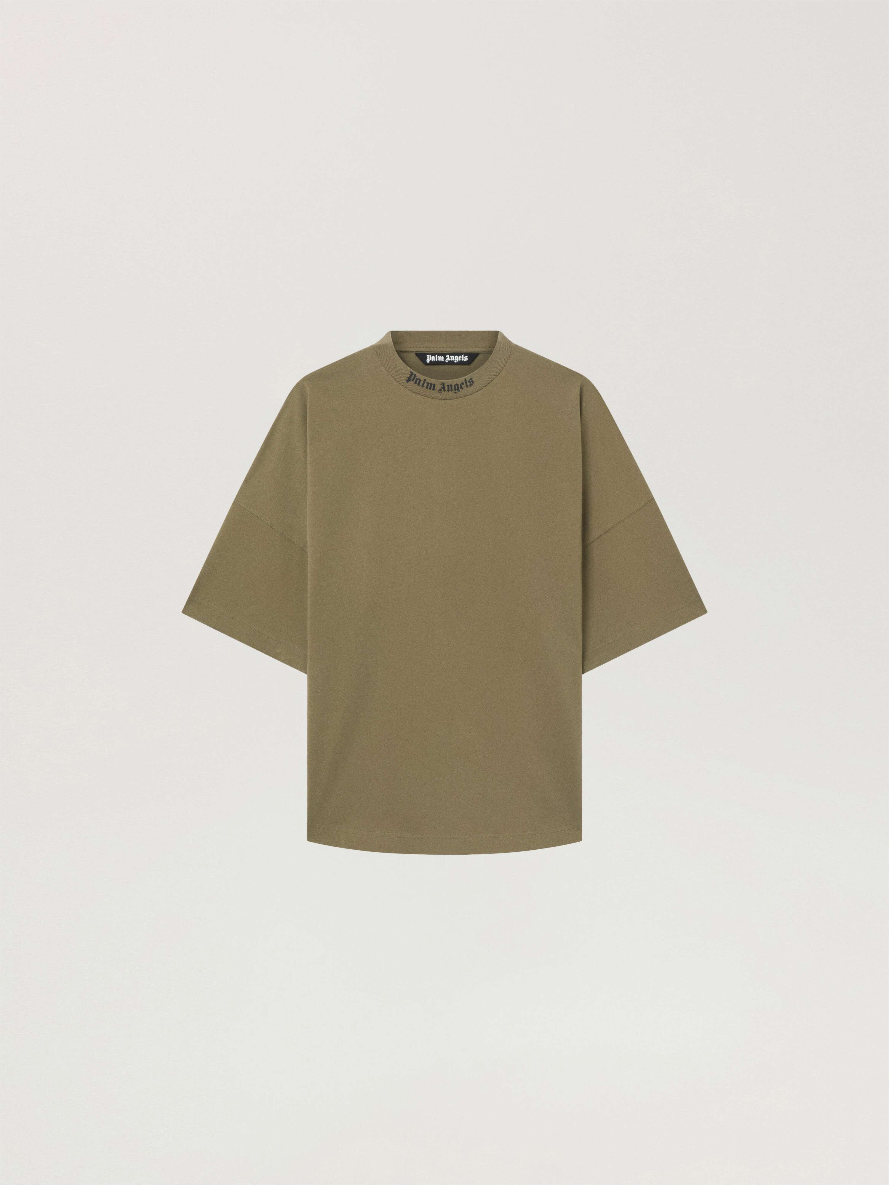 Classic Logo Oversized T-Shirt PALM ANGELS Classic Logo Oversized T-Shirt OLIVE GREEN - BLACK PAMAA05F26JR02