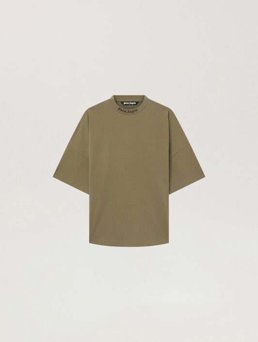 Classic Logo Oversized T-Shirt PALM ANGELS Classic Logo Oversized T-Shirt OLIVE GREEN - BLACK PAMAA05F26JR02