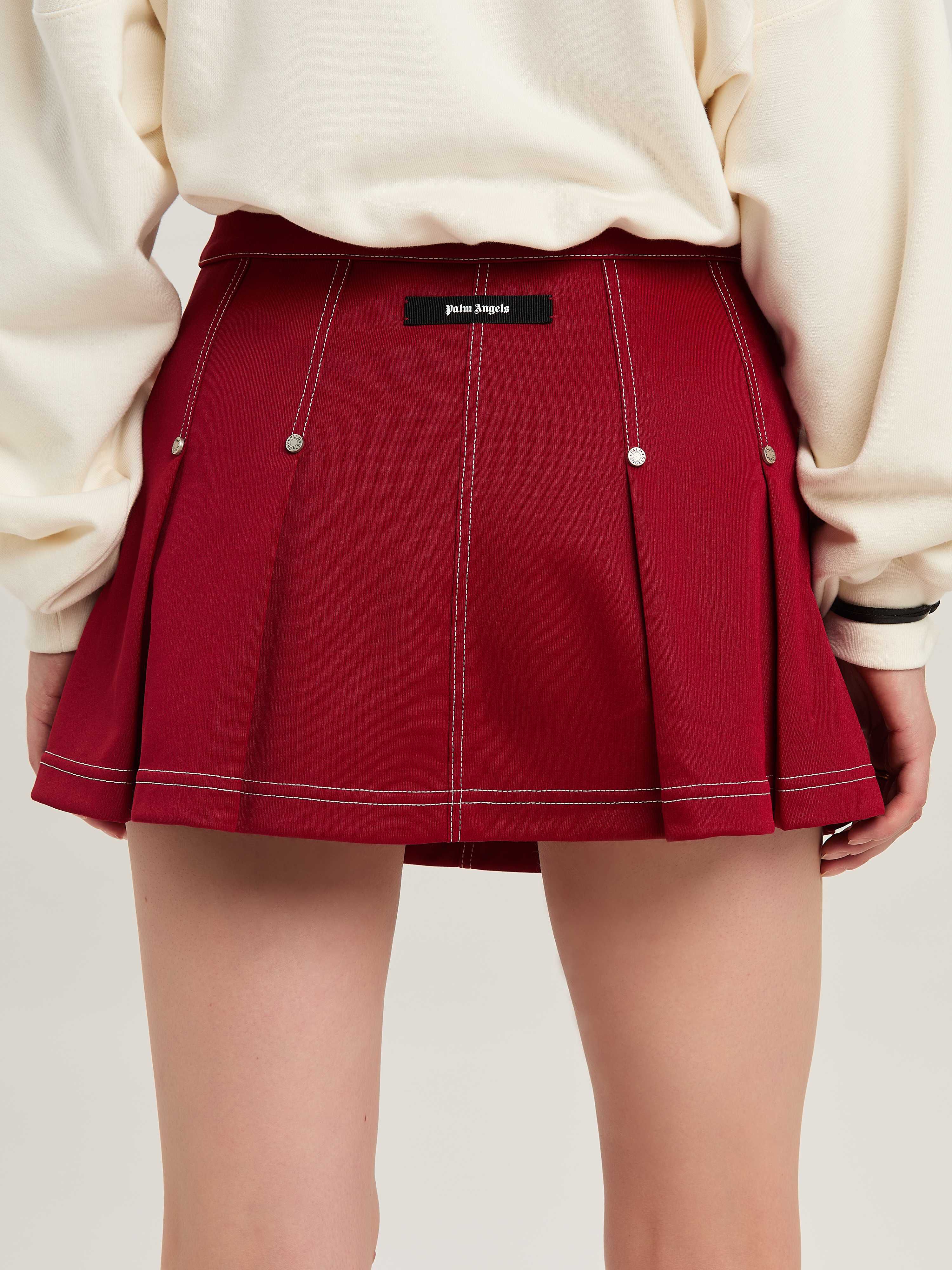PALM ANGELS  Pleated Mini Skirt RED - RED PWCC085S25FAB001