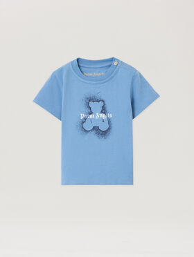 PALM ANGELS Pa Spray Bear Tshirt DUSTY BLUE NAVY BLUE PBXB001F25JER003