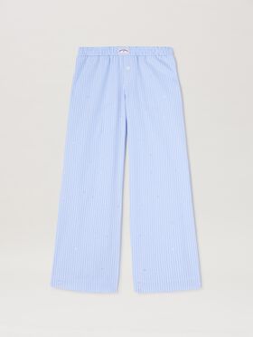 PALM ANGELS  Rheinstone striped wide pants BUTTER CHERRY PGAA001C99JER002
