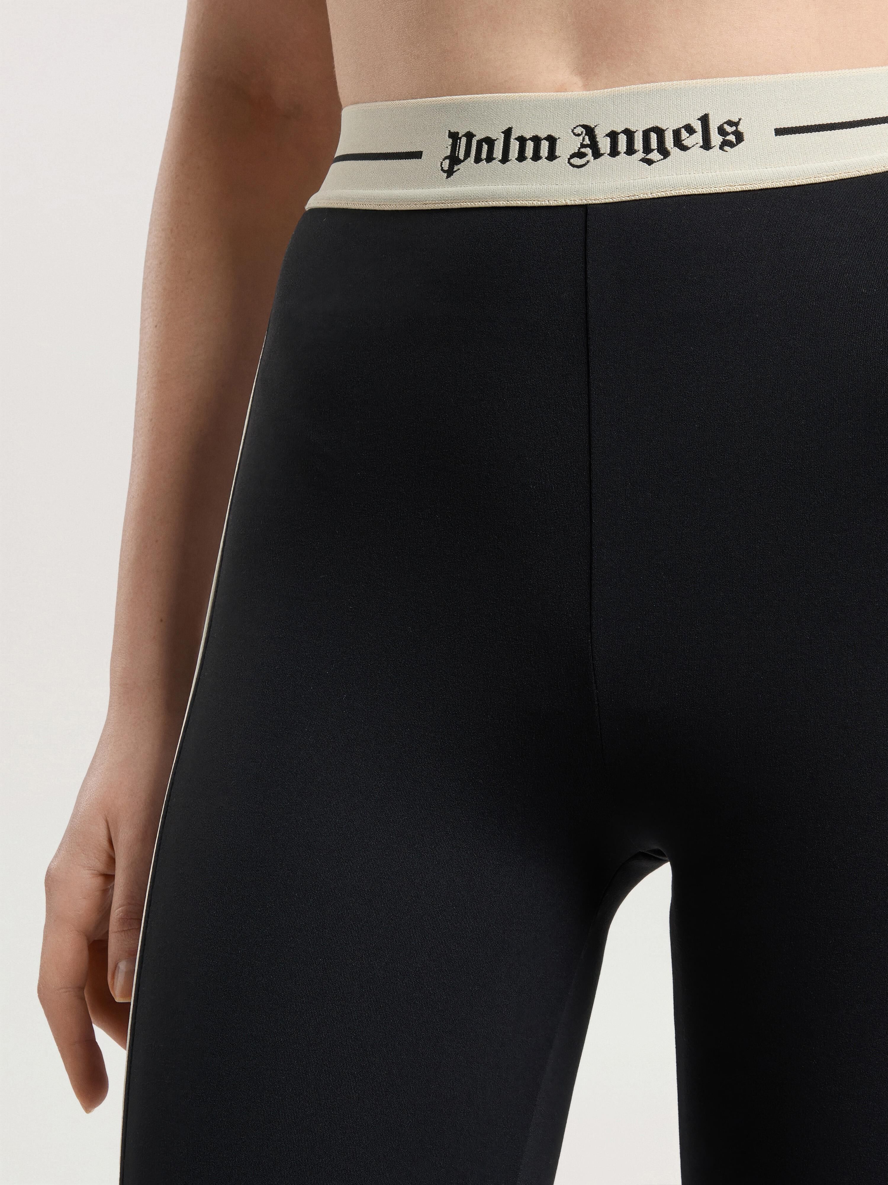 Logo Colour-Block Active Leggings PALM ANGELS Logo Colour-Block Active Leggings BLACK - GREY PAWVK04F26FB01