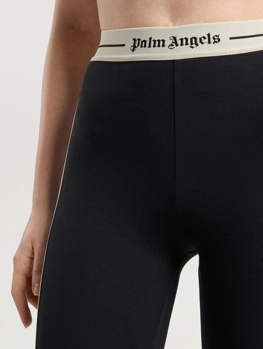 Logo Colour-Block Active Leggings PALM ANGELS Logo Colour-Block Active Leggings BLACK - GREY PAWVK04F26FB01