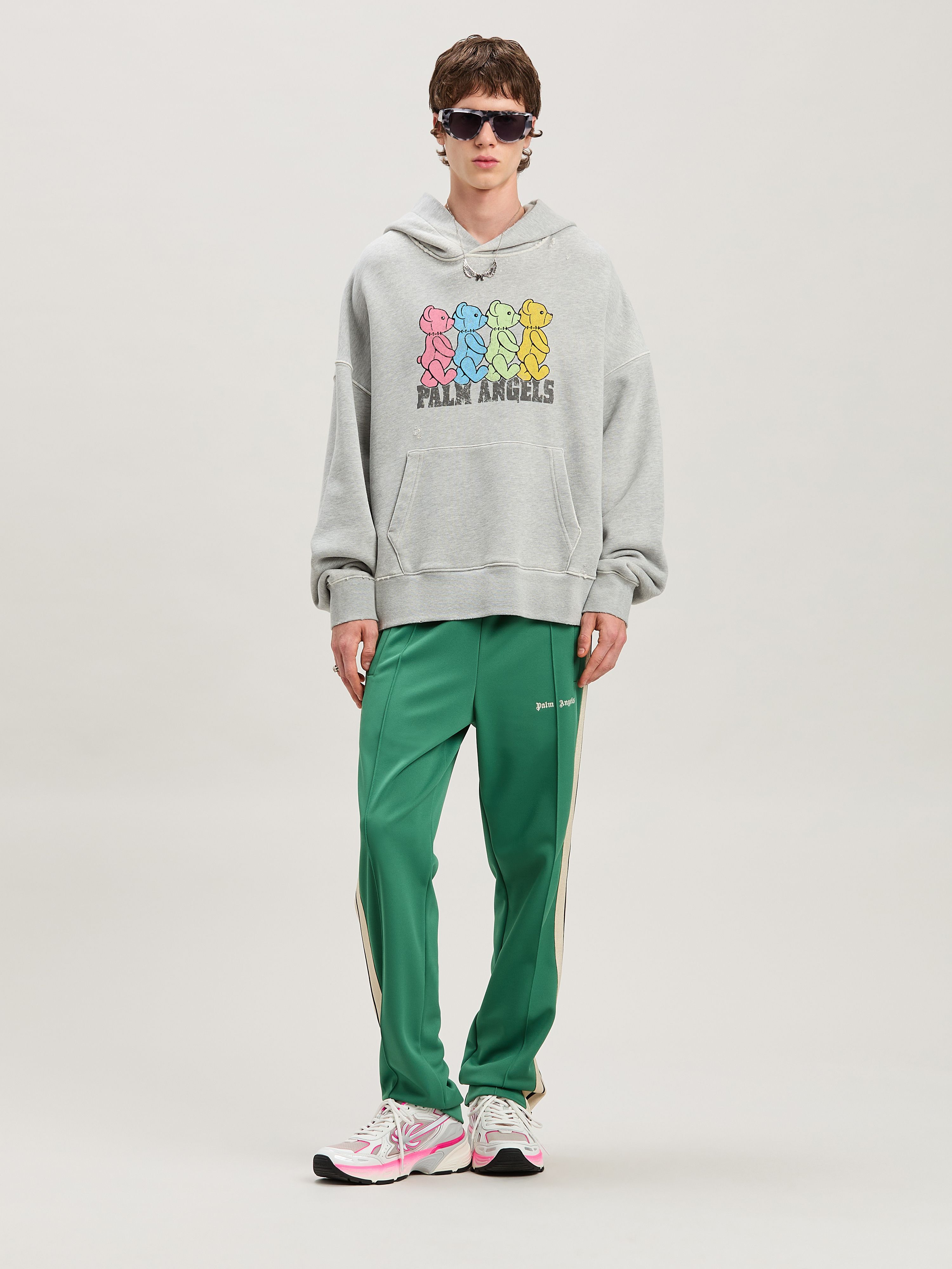 PALM ANGELS  Hoodie mit Bären-Prints GREY MELANGE - MULTICOLOR PMBB172S25FLE002