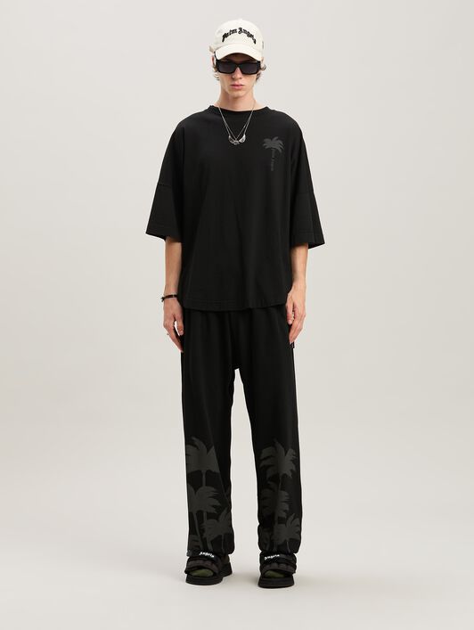 PALM ANGELS  Palms Over T-Shirt VINTAGE BLACK - VINTAGE BLACK PMAA002S25JER004