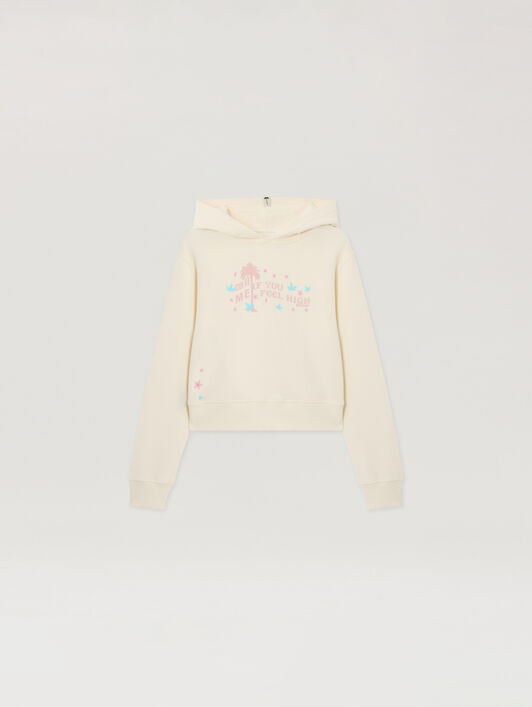 Feel High Regular Hoodie PALM ANGELS Feel High Regular Hoodie OFF WHITE - MULTICOLOR PAWBB03F26FL01