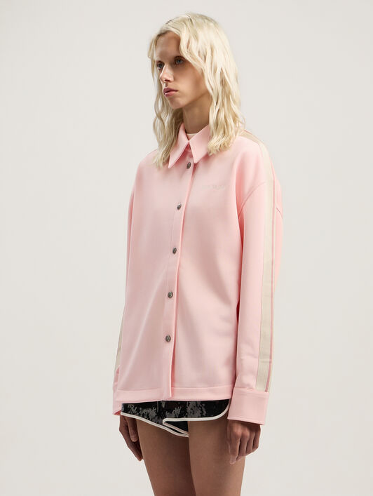 PALM ANGELS Classic Logo Tonal Track Shirt PINK - OFF WHITE PWGA050F25FAB001