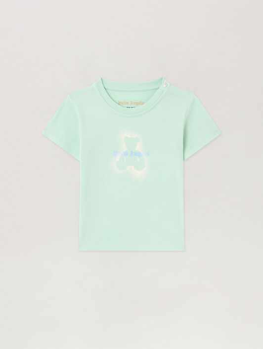 PALM ANGELS Spray Bear T-Shirt VERDE CHIARO/LIGHT GREEN PBXB001S26JER001