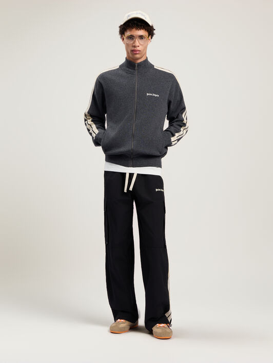 Classic Logo Knit Track Jkt PALM ANGELS Classic Logo Knit Track Jkt DARK GREY - OFF WHITE PMHA063F25KNI001