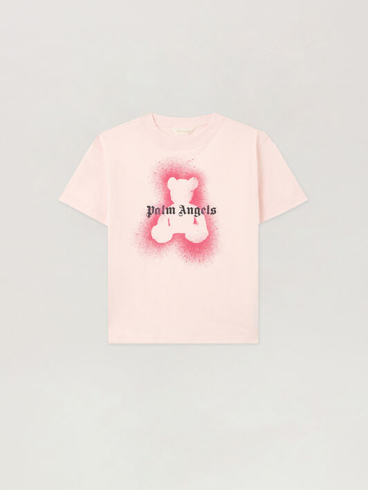 PALM ANGELS Spray Bear T-Shirt ROSA/PINK PGAA002S26JER007