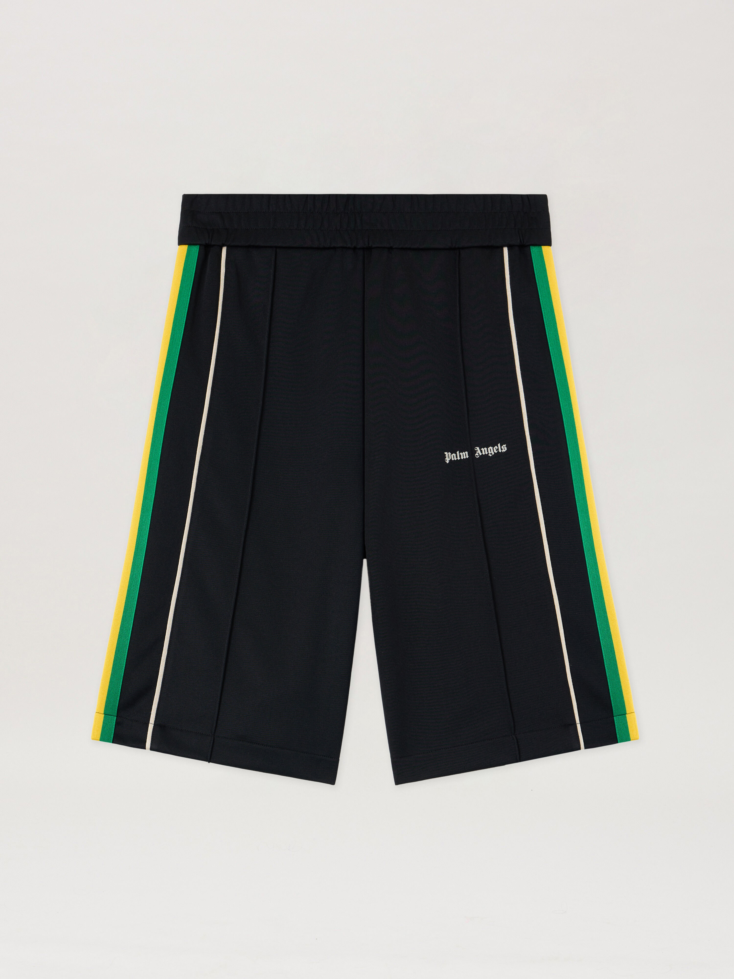 PALM ANGELS Classic Logo Vintage Track Shorts BLACK OFF WHITE PMCL00CS26FAB002