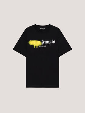 PALM ANGELS Spray Milan T-Shirt Black/Yellow PMAA109T26JER004