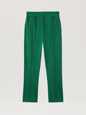 PALM ANGELS Back Curved Logo Track Pants GREEN BLACK PMCJ048S26FAB001