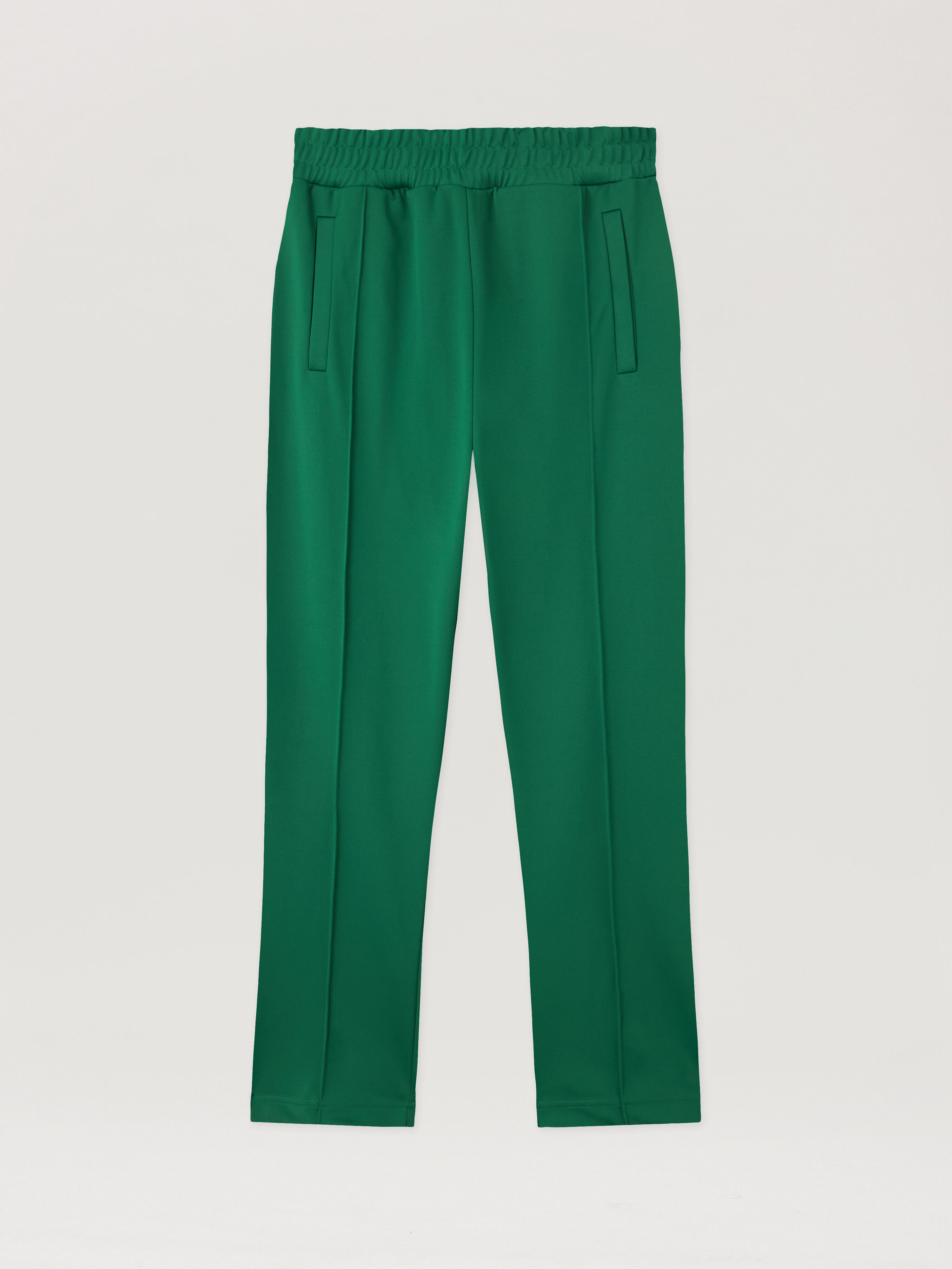 PALM ANGELS Back Curved Logo Track Pants GREEN BLACK PMCJ048S26FAB001