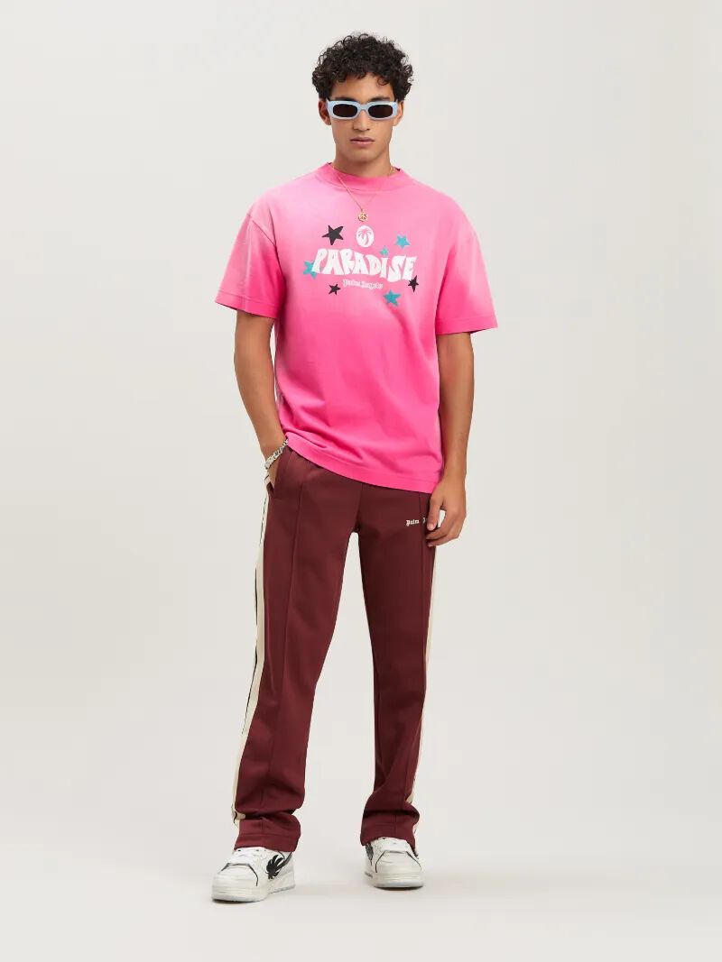 PALM ANGELS  Paradise T-Shirt FUCHSIA - OFF WHITE PMAA001S25JER001