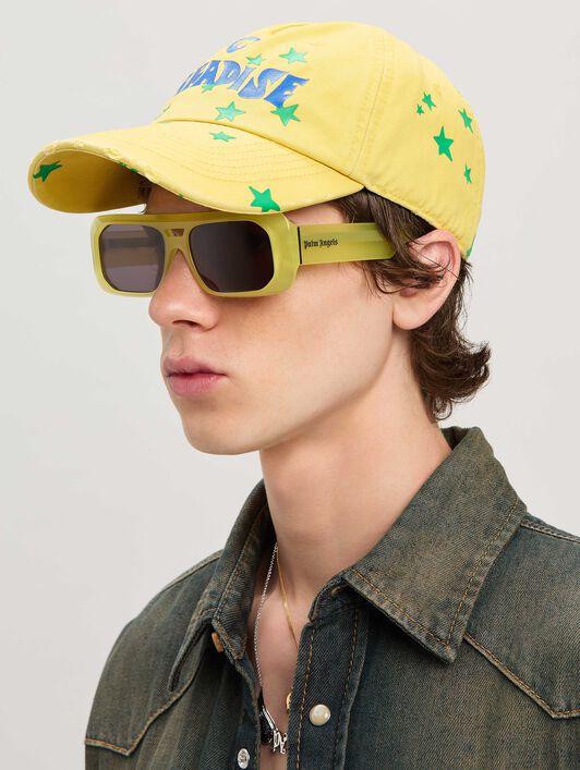 PALM ANGELS  Paradise baseball cap YELLOW - BLUE PMLB108S25FAB003