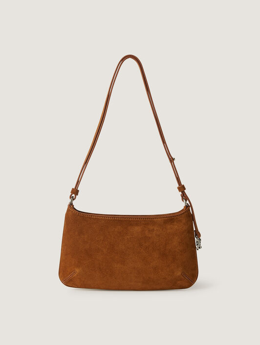 PALM ANGELS Suede Giorgina Bag BEIGE - BEIGE PWNN028F25LEA001
