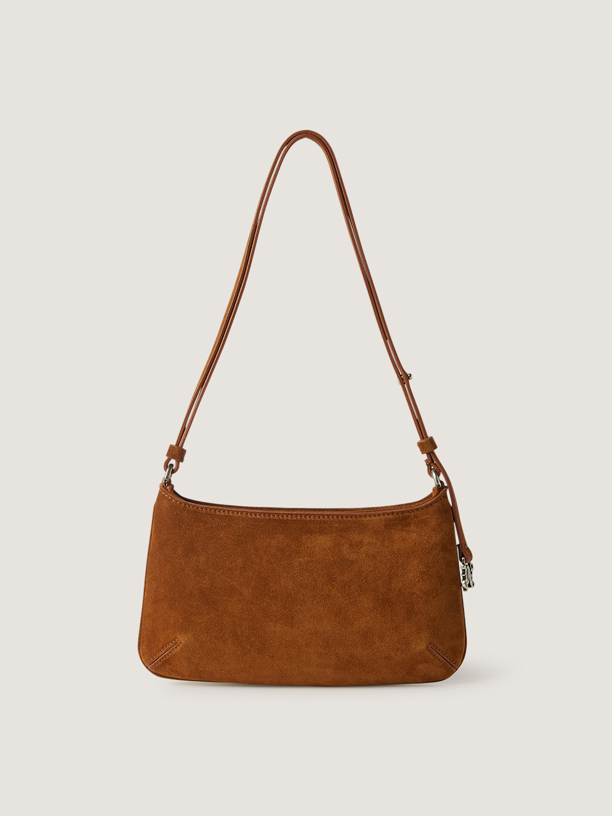 PALM ANGELS Suede Giorgina Bag BEIGE - BEIGE PWNN028F25LEA001