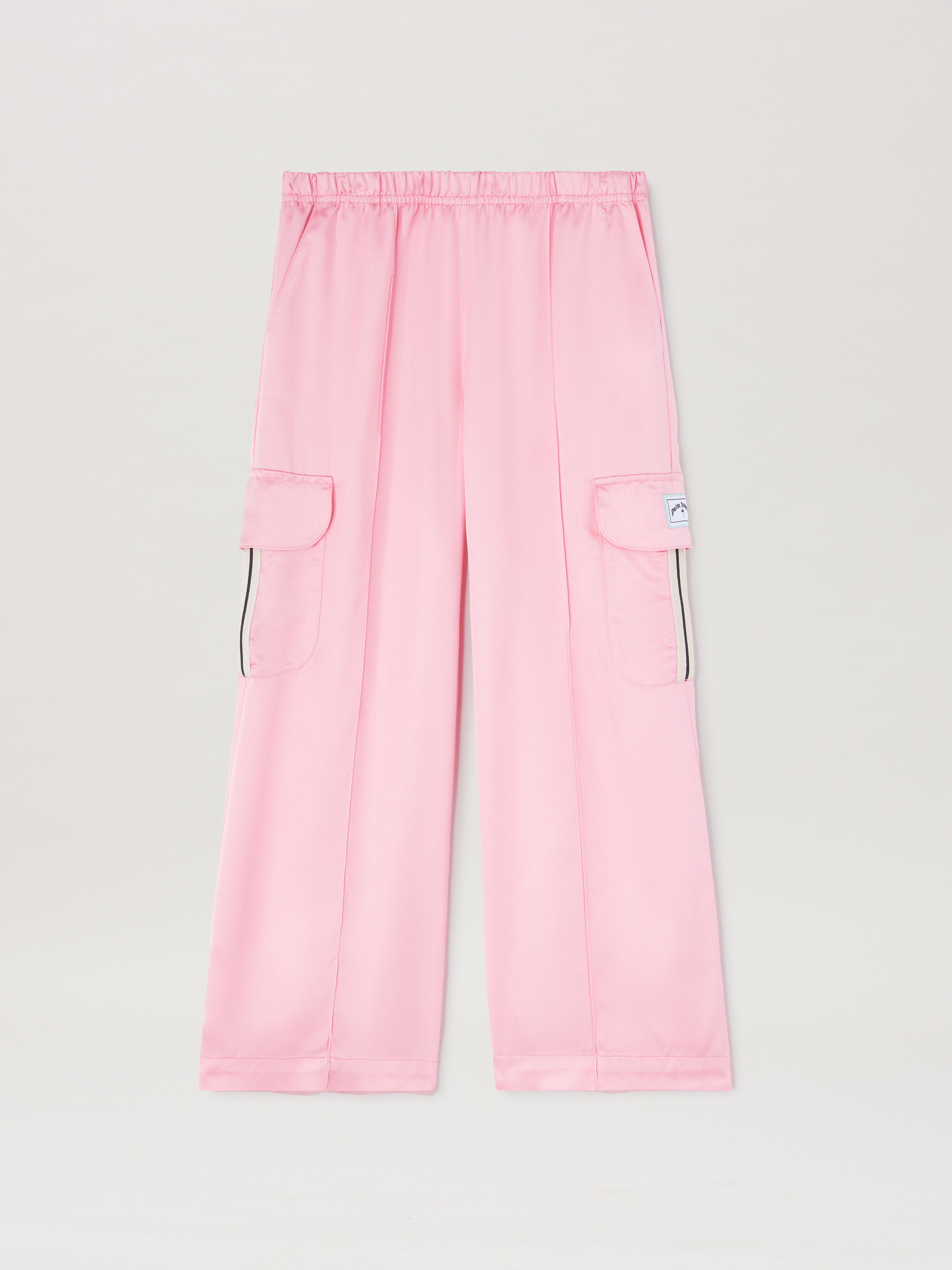 PALM ANGELS  Satiin Cargo Track Pants ROSE PINK SAND PGCF004S25FAB001