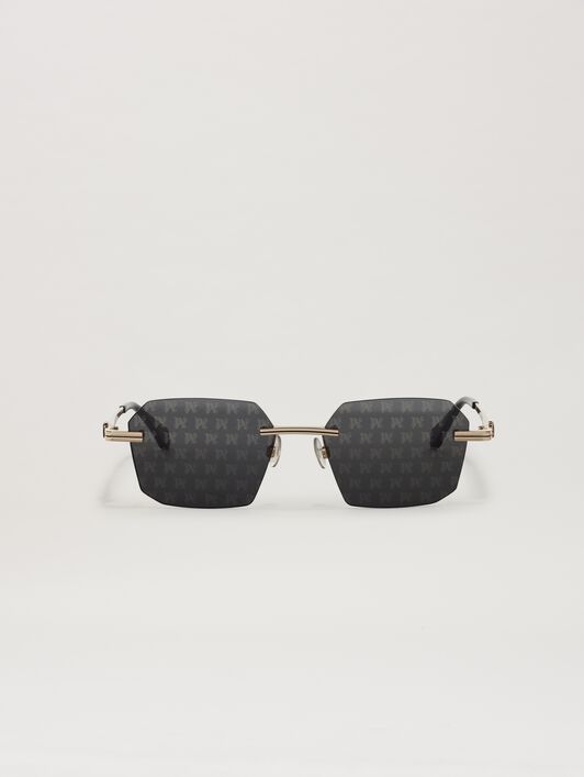 PALM ANGELS  Quartz Sonnenbrille GOLD - DARK GREY PERI10GS25MET001