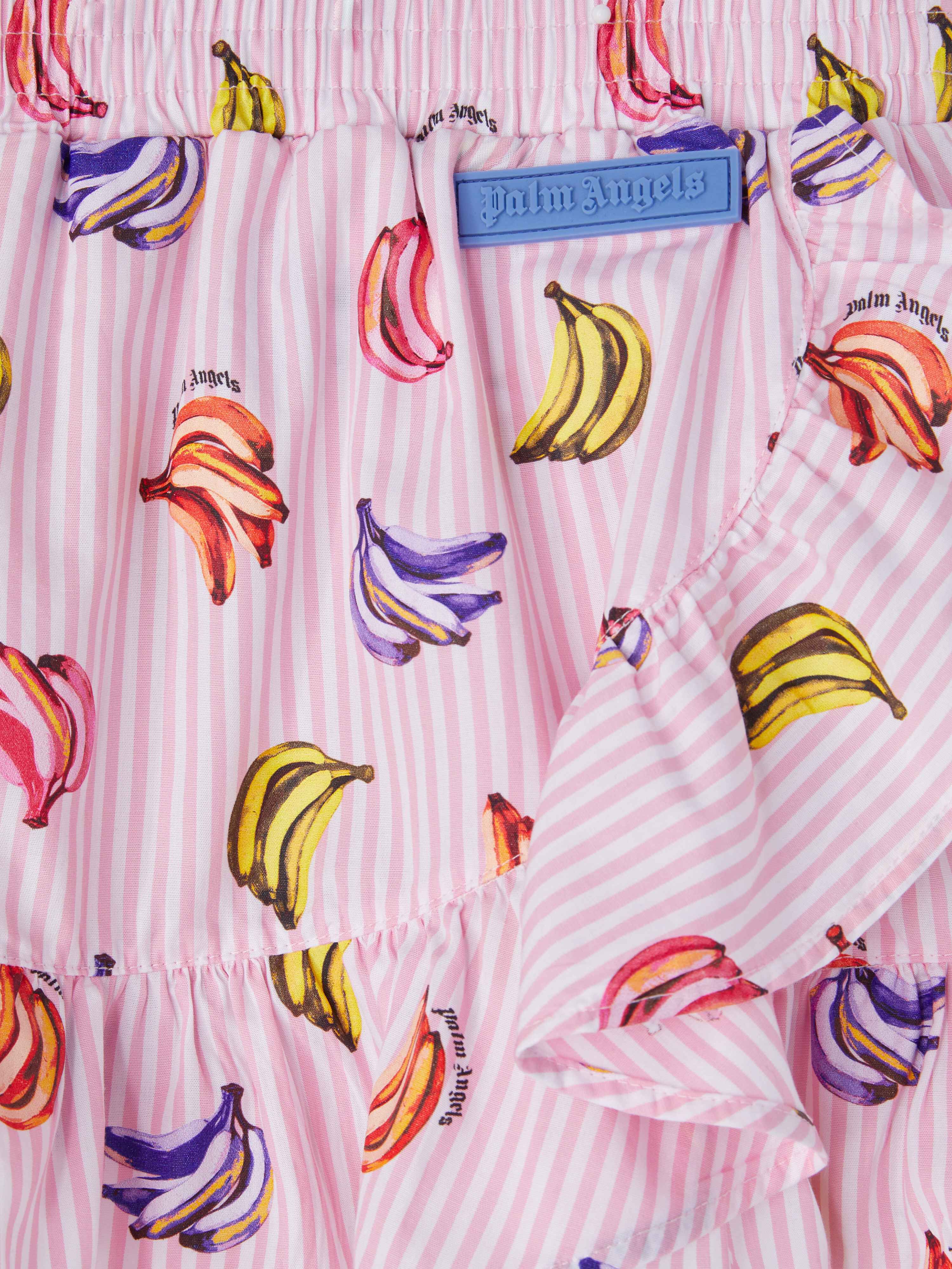 PALM ANGELS  Mini skirt with all over bananas prints ROSE PINK DUSTY BLUE PGCC012S25FAB001