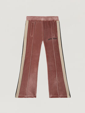 PALM ANGELS Pa Chenille Track Flare Pant ANTIQUE ROSE BLACK PGCJ012F25FLE001