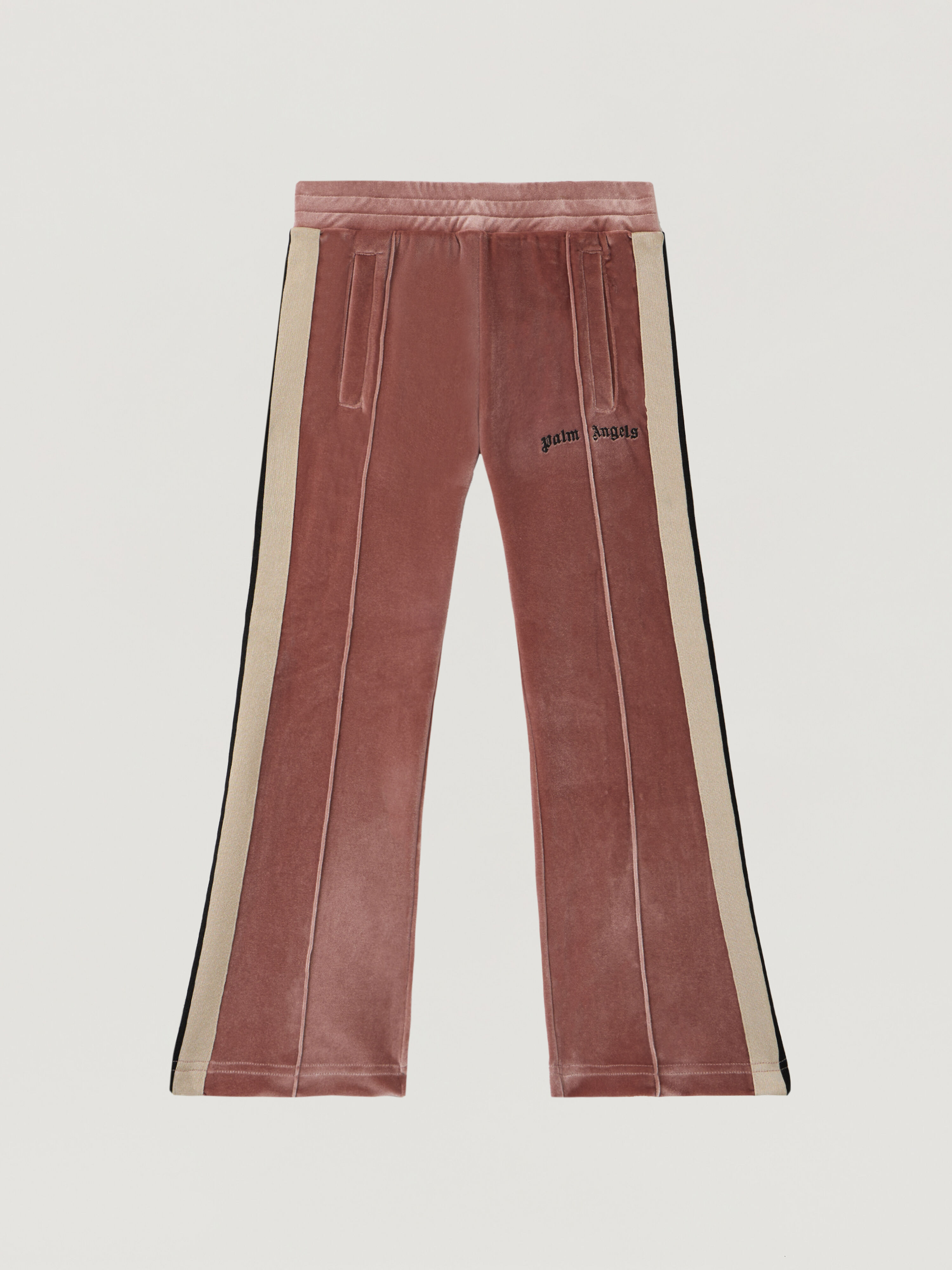 PALM ANGELS Pa Chenille Track Flare Pant ANTIQUE ROSE BLACK PGCJ012F25FLE001