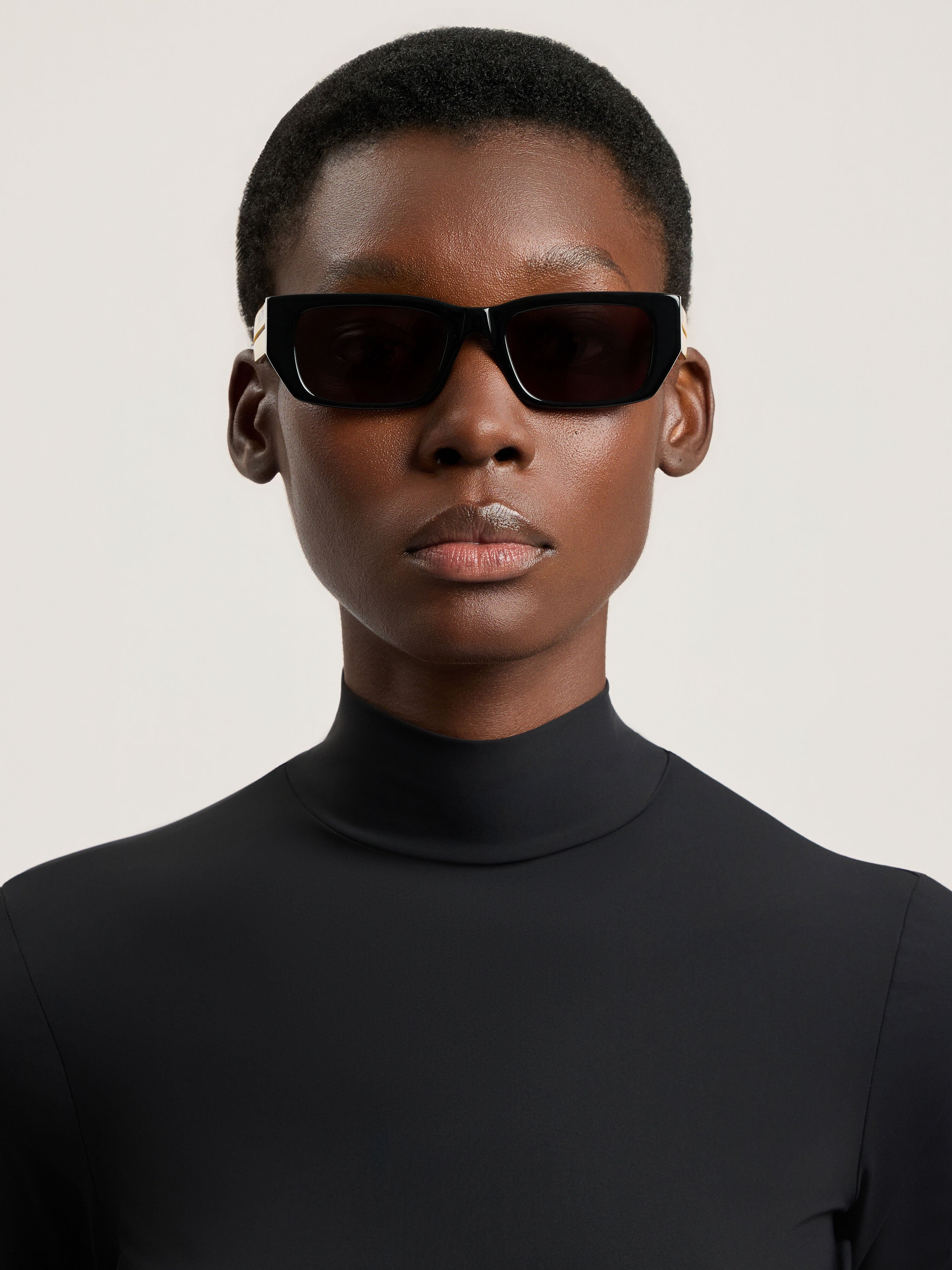 PALM ANGELS Moss Sunglasses SHINY BLACK/YELLOW PA1030180753