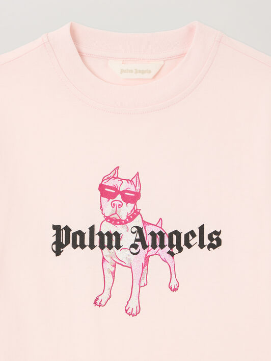 PALM ANGELS Palm Dog T-Shirt ROSA/PINK PGAA002S26JER009