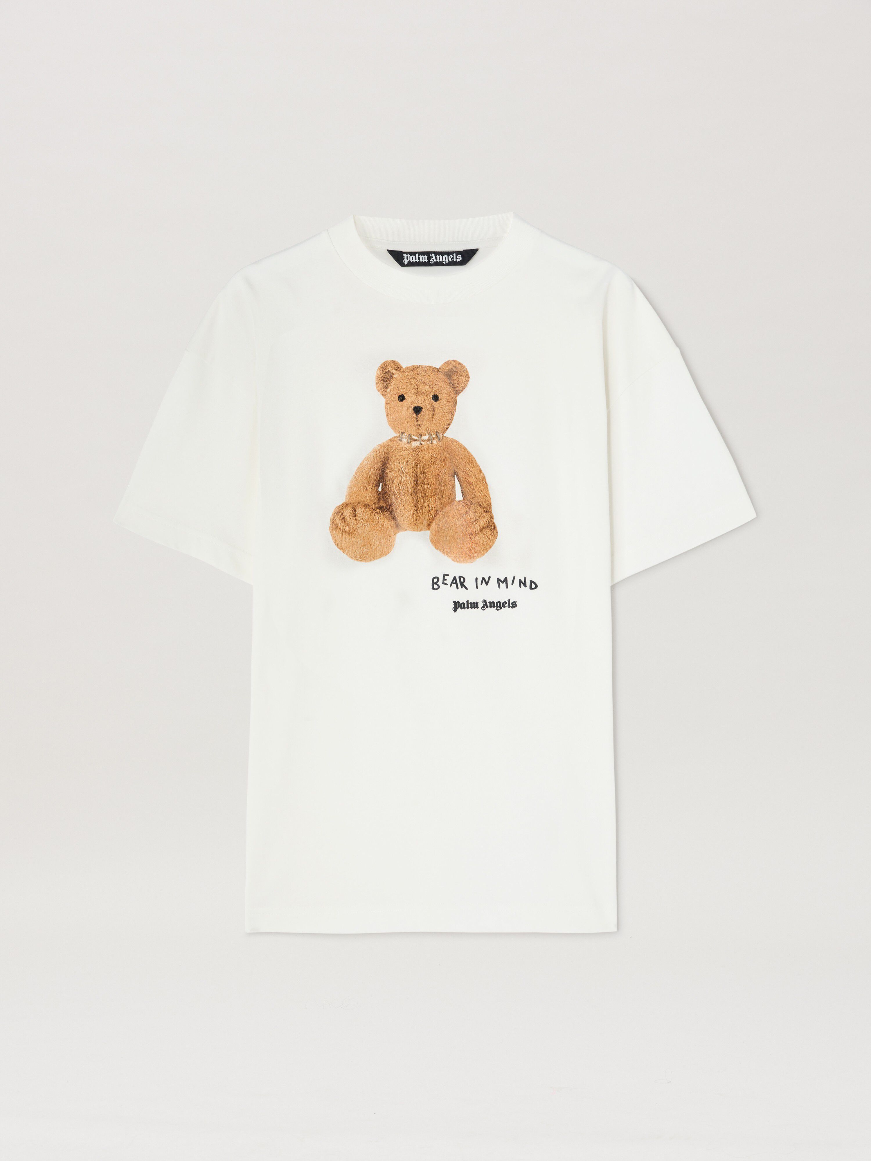PALM ANGELS  Bear In Mind T-Shirt OFF WHITE - BROWN PMAA001S25JER005