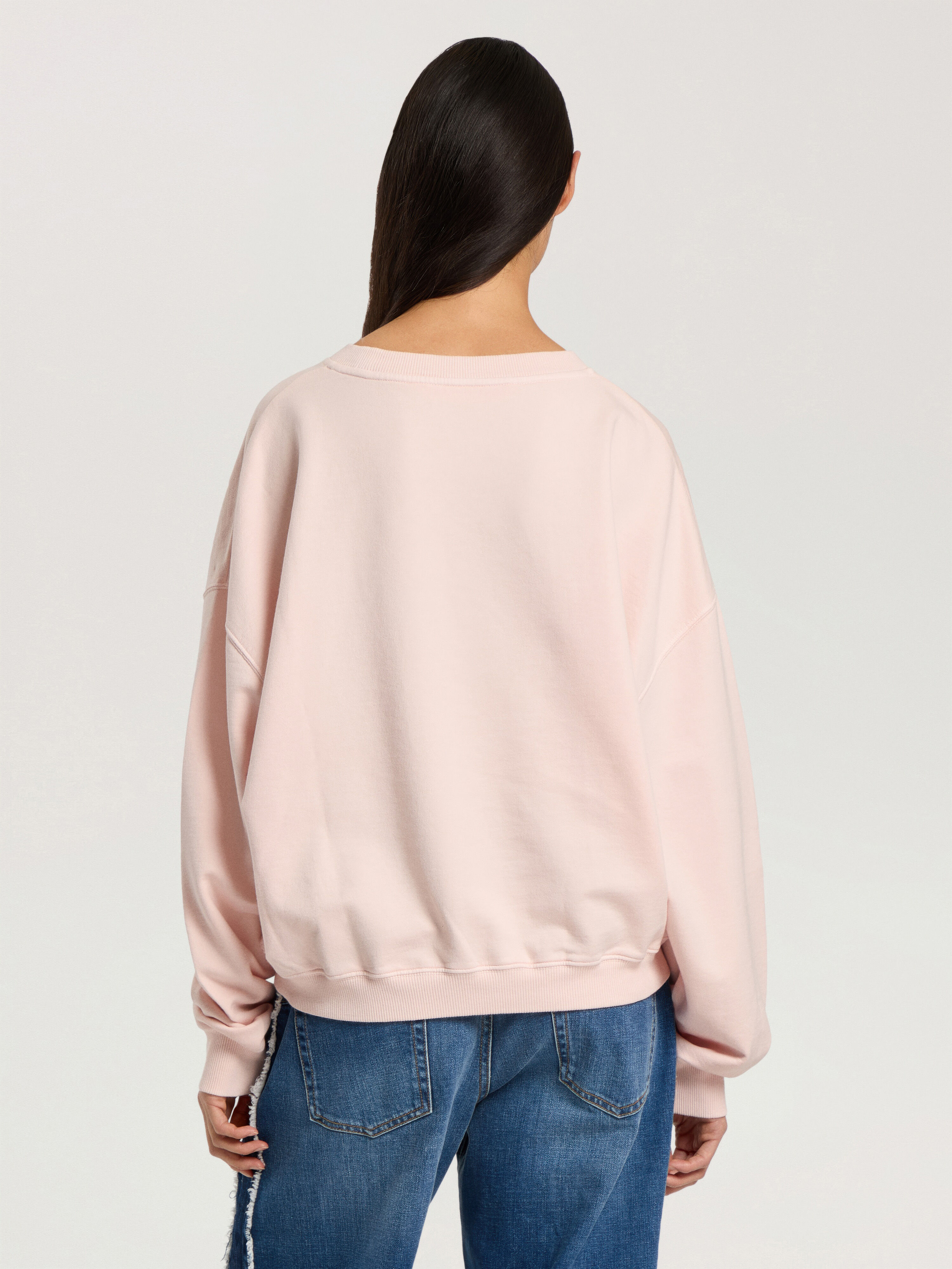 Stud Logo Crew PALM ANGELS Stud Logo Crew ROSE PINK - OFF WHITE PAWBA03F26FL03