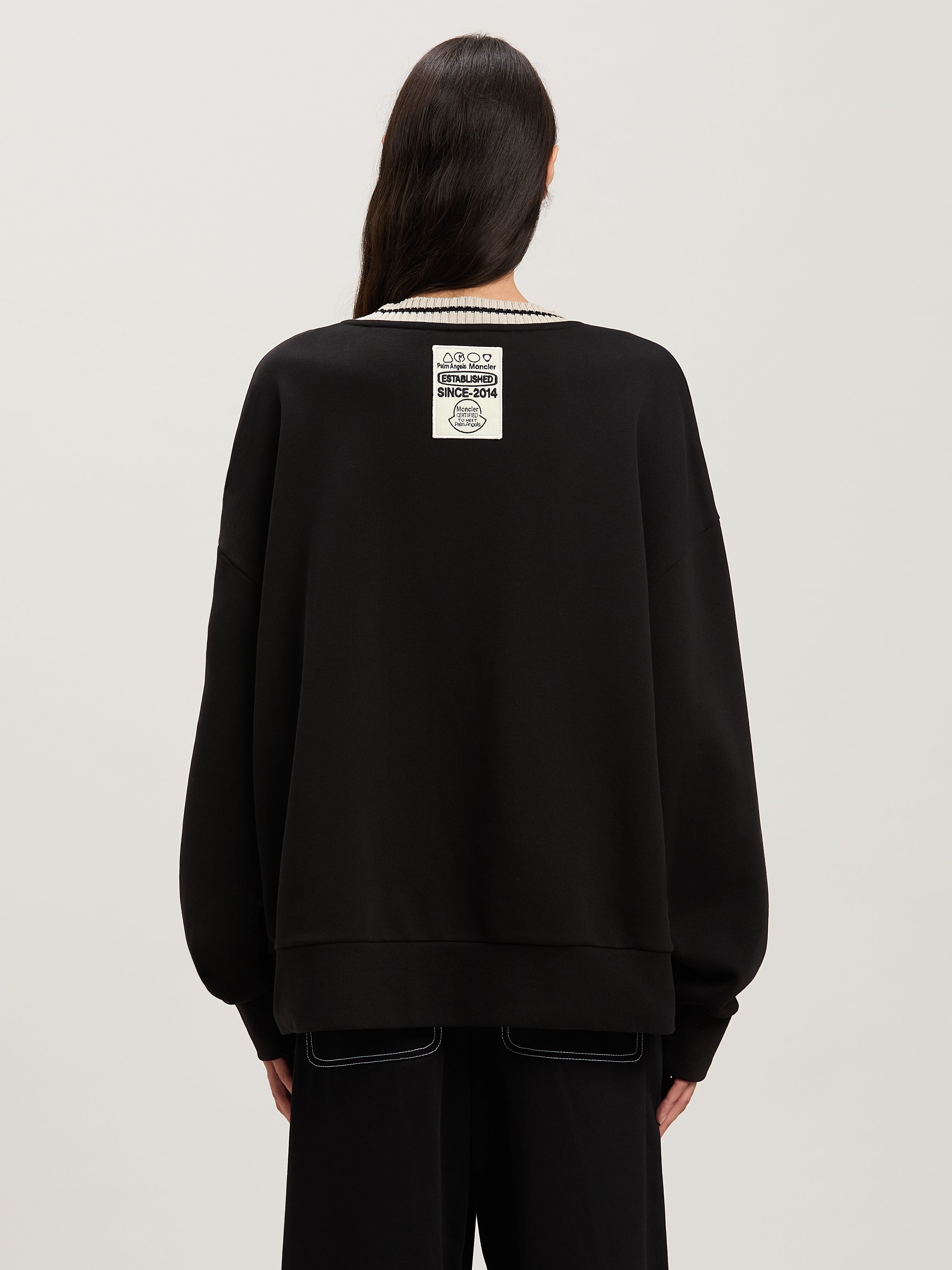 PALM ANGELS  tri-Patch sweatshirt Moncler x Palm Angels BLACK - WHITE PMBA08CT25FLE001
