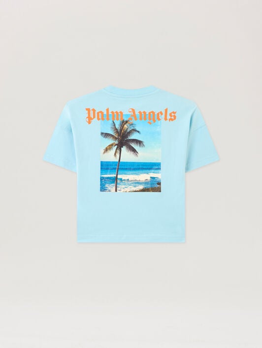 PALM ANGELS Since 2015 Over T-Shirt BLU BIMBO/ BABY BLUE PBAA002S26JER002