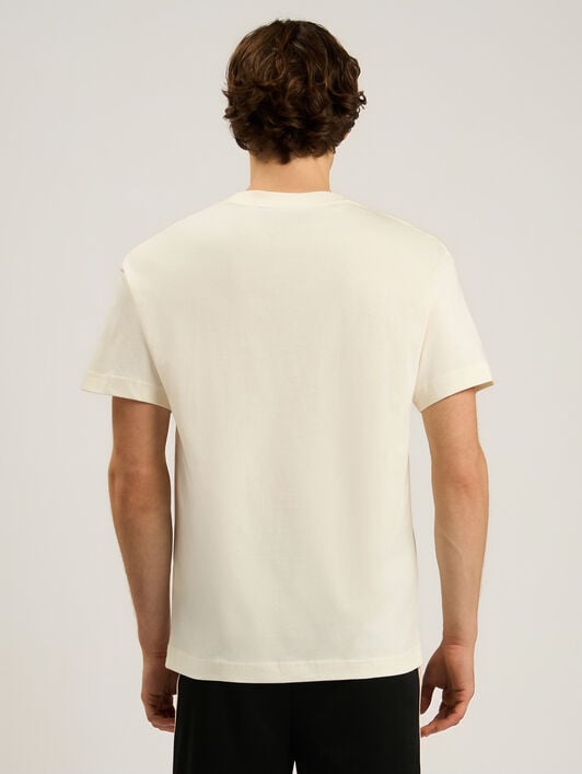 Palm Distorted Regular T-Shirt PALM ANGELS Palm Distorted Regular T-Shirt OFF WHITE - BLACK PAMAA01F26JR16
