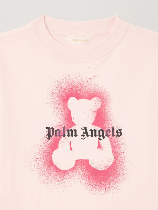 PALM ANGELS Spray Bear T-Shirt ROSA/PINK PGAA002S26JER007