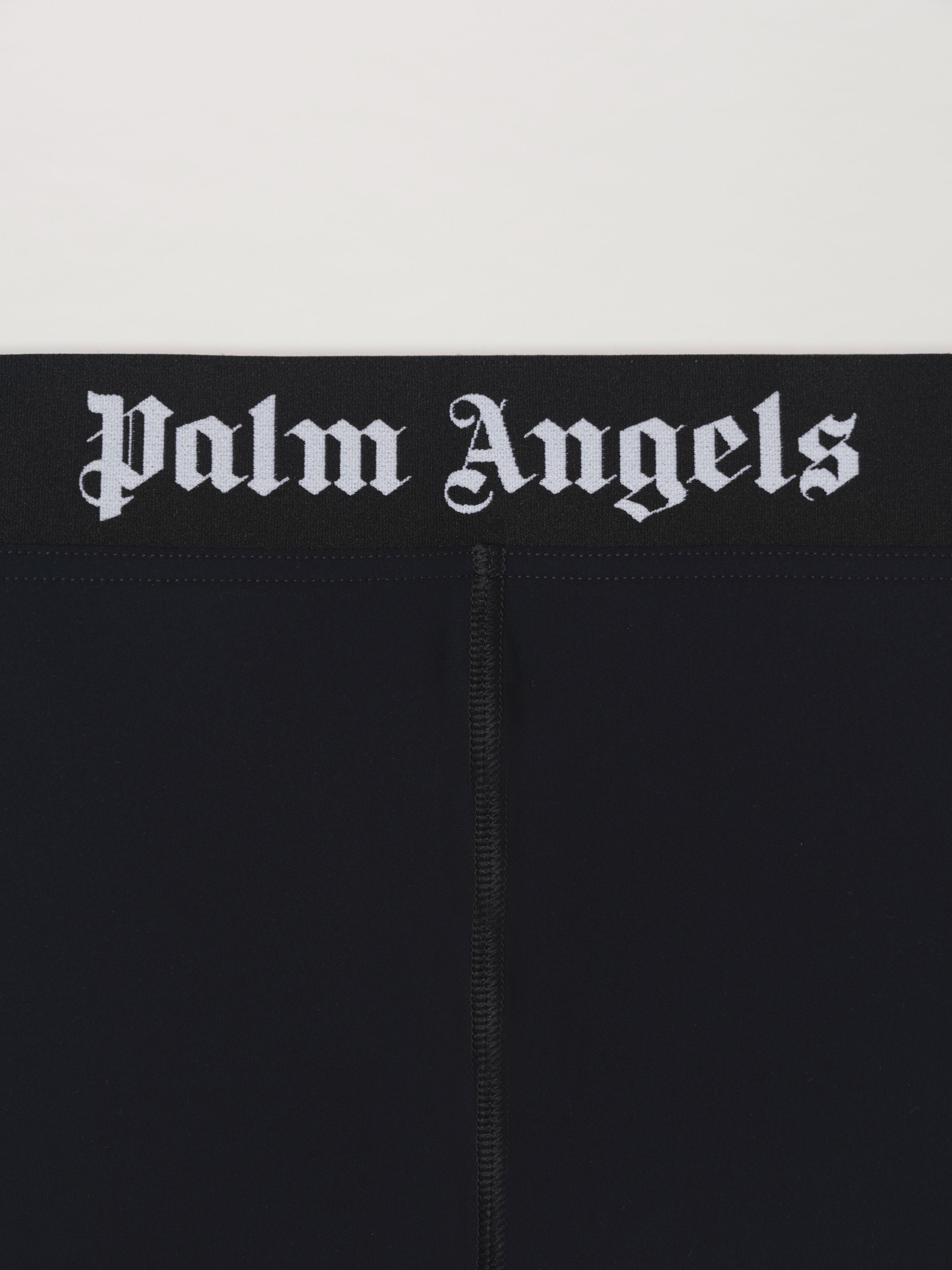 PALM ANGELS  Sport shorts with logo band BLACK WHITE PWVH010C99FAB001