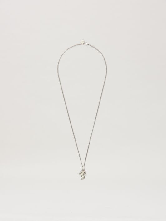 PALM ANGELS  Melted palm charm necklace SILVER - TRANSPARENT PMOB128S25MAT001