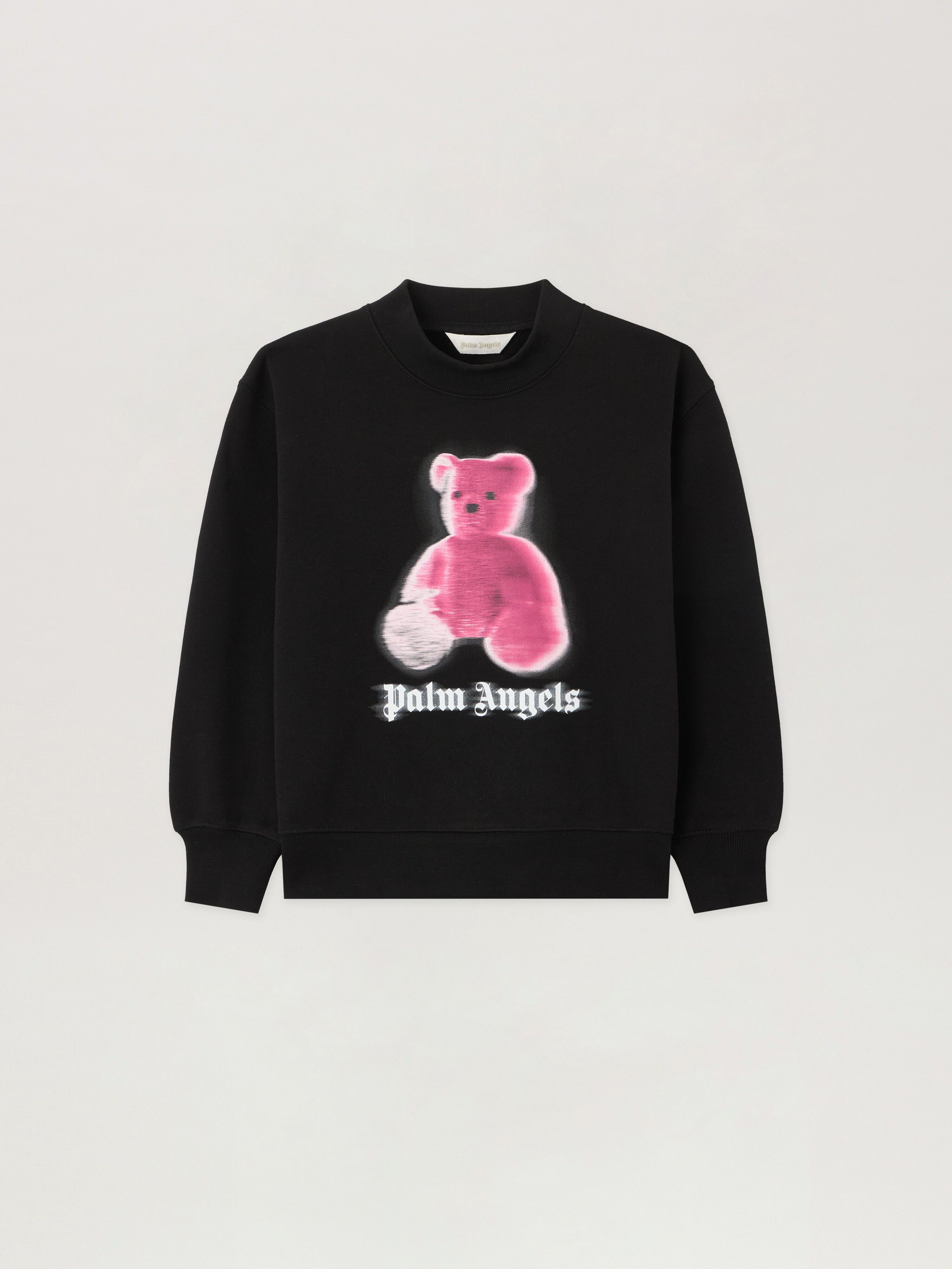 Blurred Bear Crewneck Sweater in NERO/BLACK | Palm Angels®