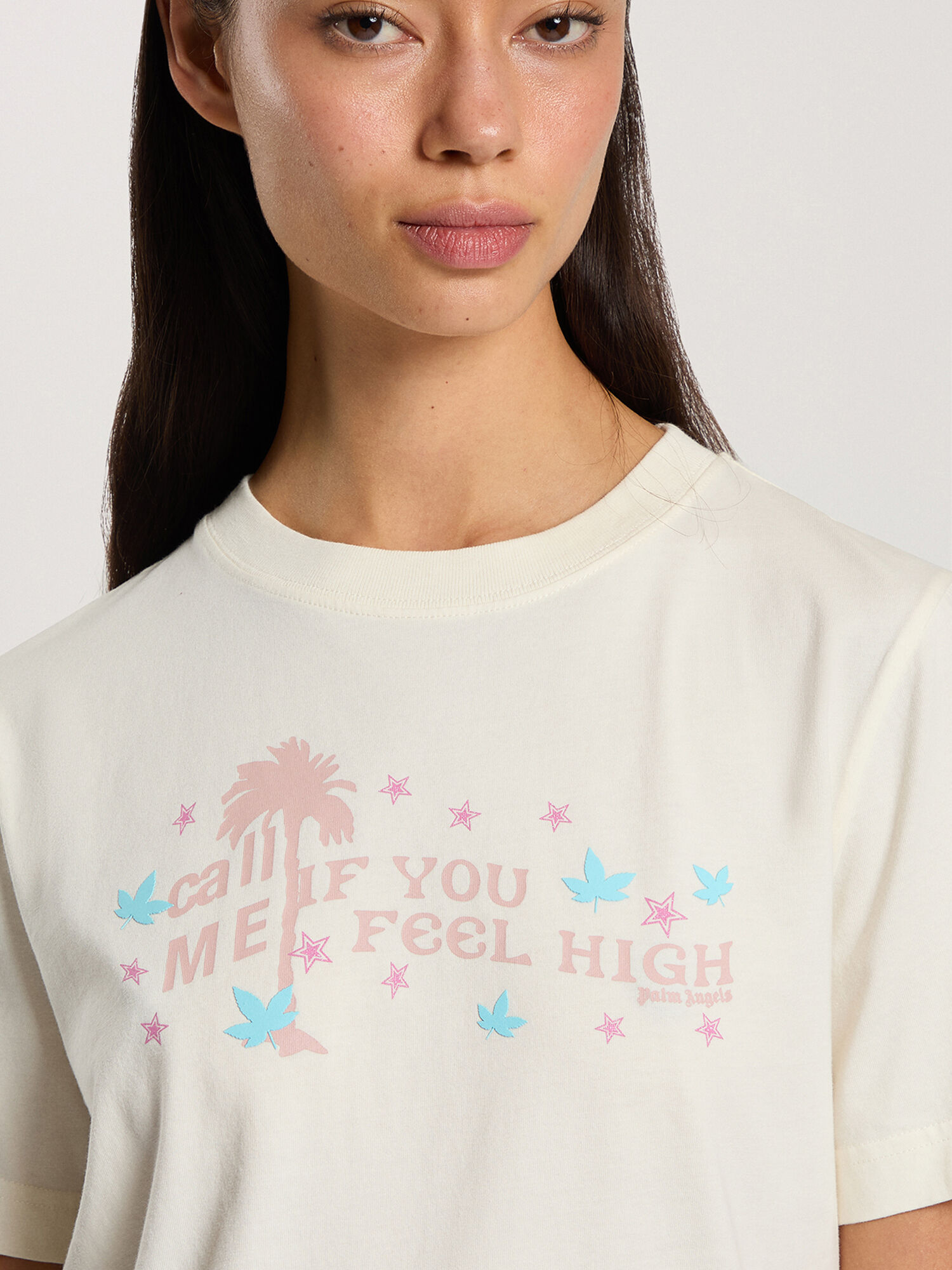 Feel High Regular T-Shirt PALM ANGELS Feel High Regular T-Shirt OFF WHITE - MULTICOLOR PAWAA06F26JR01
