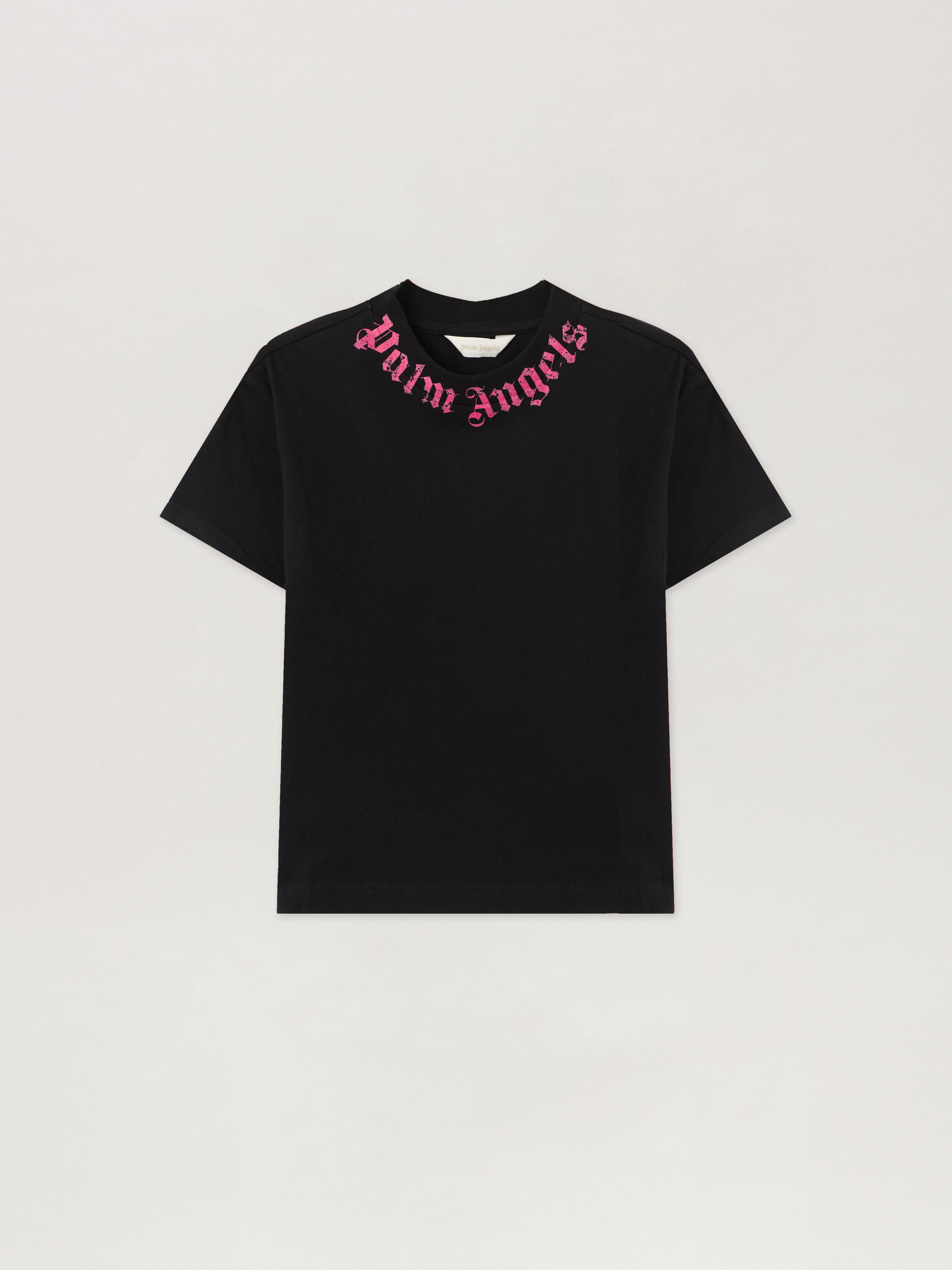 PALM ANGELS Neck Logo Brushed T-Shirt NERO/BLACK PGAA002S26JER005