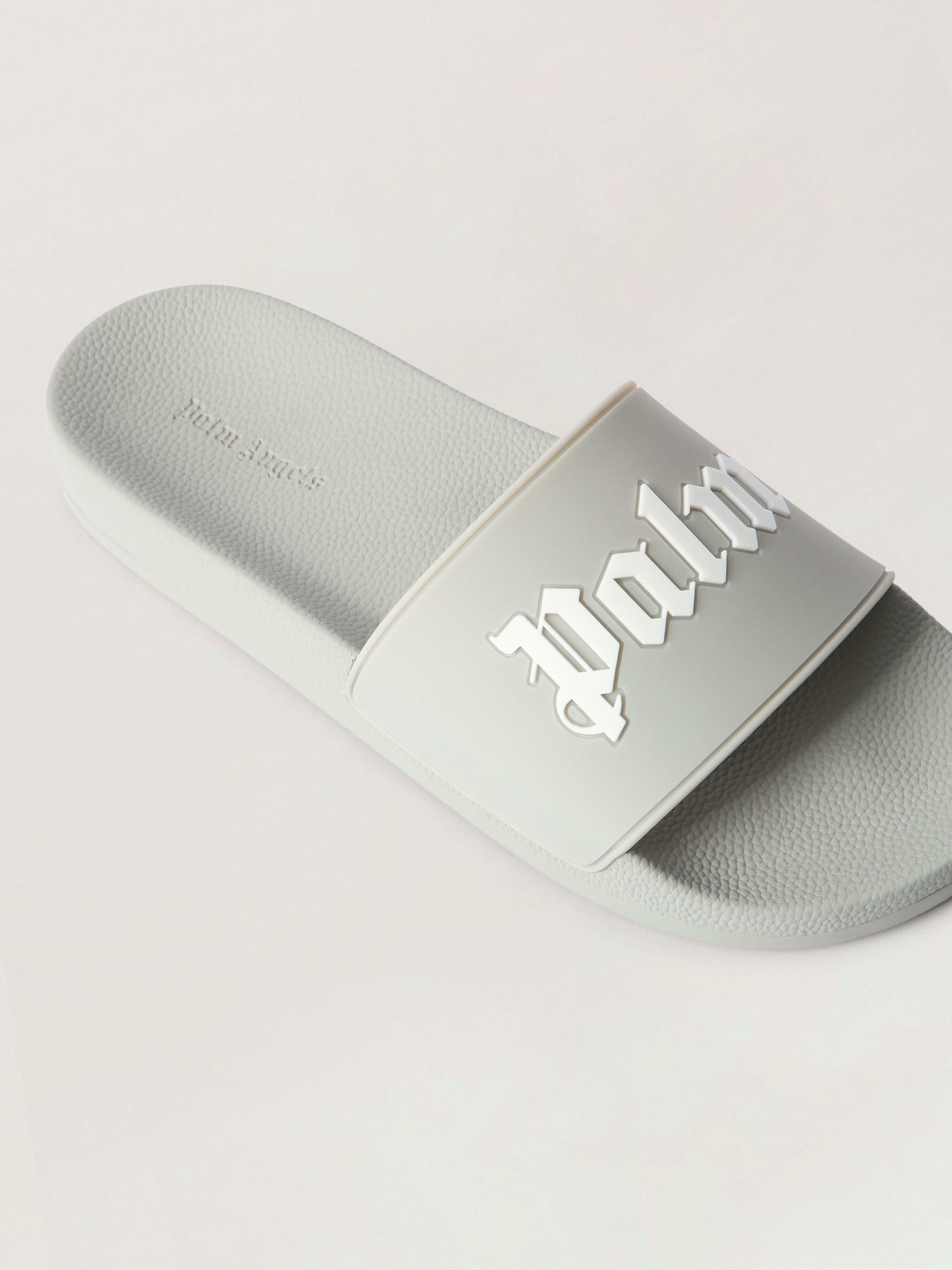 PALM ANGELS Big Logo Sliders GREY WHITE PMIC018S26MAT003