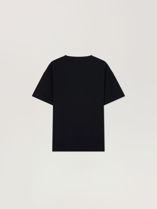 PALM ANGELS Palm Island Regular T-Shirt BLACK - MULTICOLOR PAMAA01F26JR04