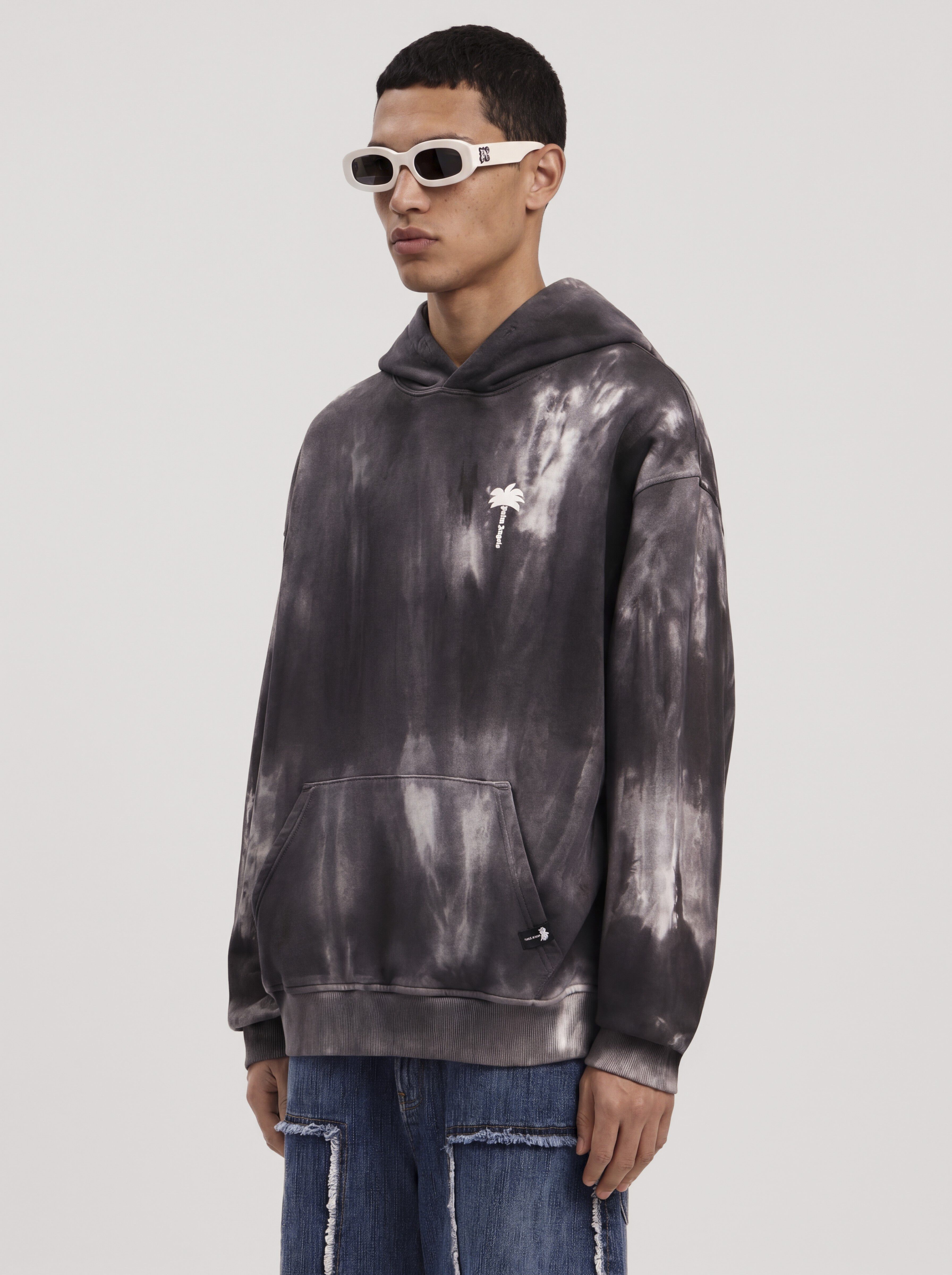 Palm Angels x Hï Ibiza Tie-dye Hoodie PALM ANGELS Palm Angels x Hï Ibiza Tie-dye Hoodie MEDIUM GREY - OFF WHITE PAMBB003FL001