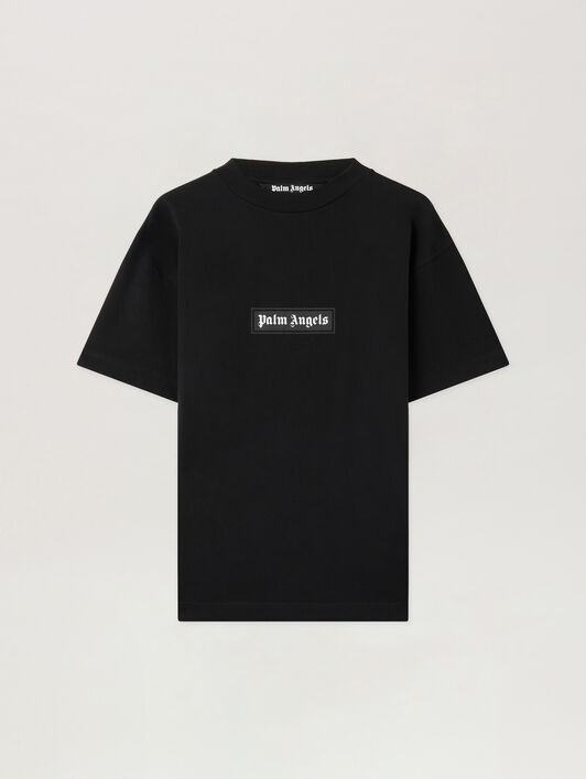 PALM ANGELS Box Logo T-Shirt BLACK - WHITE PMAA001C99JER032