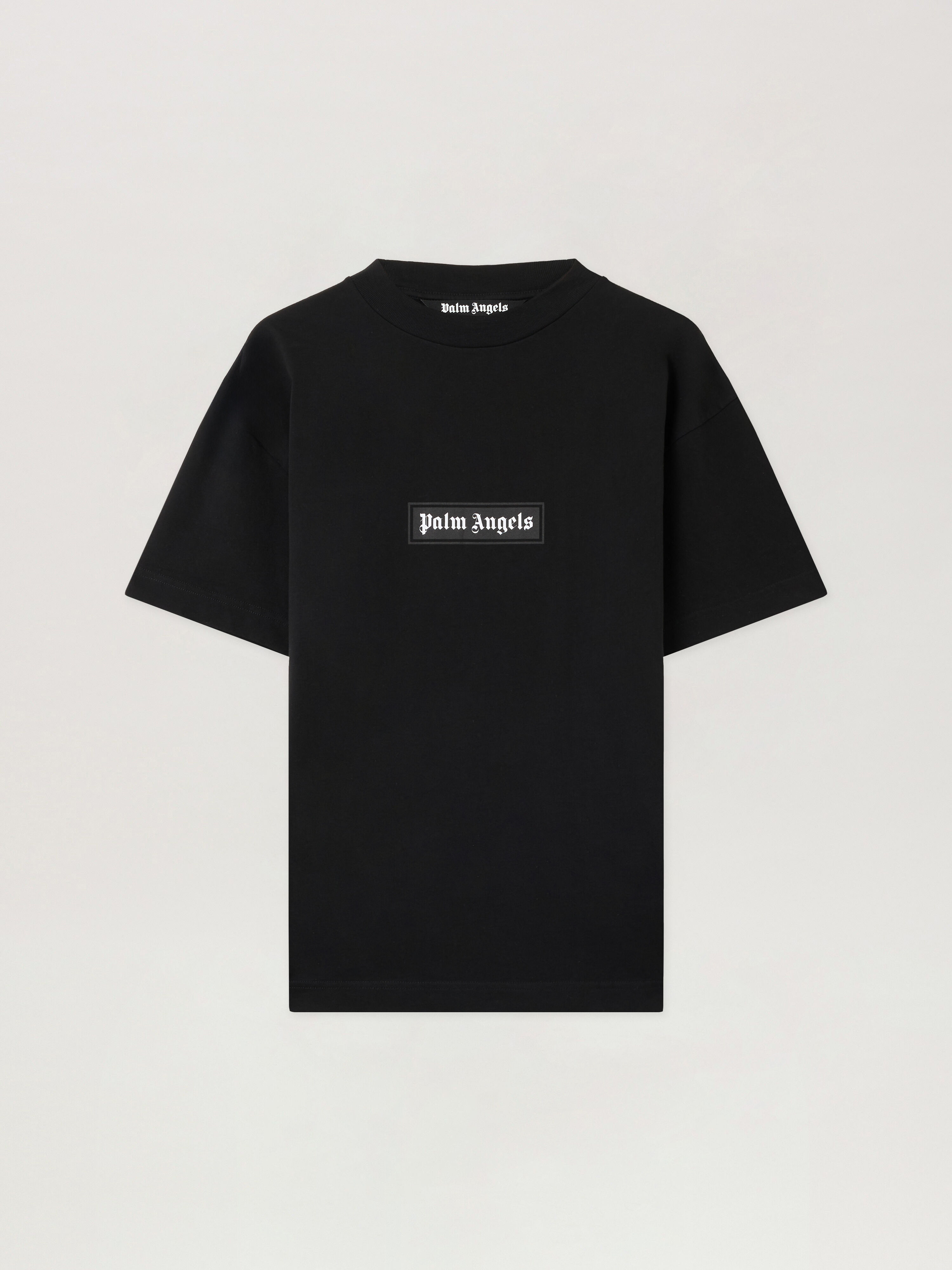 PALM ANGELS Box Logo T-Shirt BLACK - WHITE PMAA001C99JER032