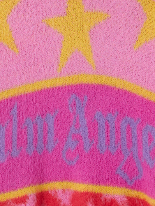 PALM ANGELS Pa Spray Hearts  Knit Crewl ROSE PINK - LILAC PGHE002F25KNI003