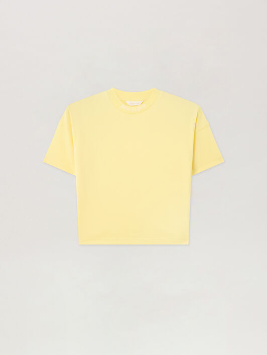 PALM ANGELS Overlogo Over T-Shirt GIALLO/YELLOW PGAA001S26JER001