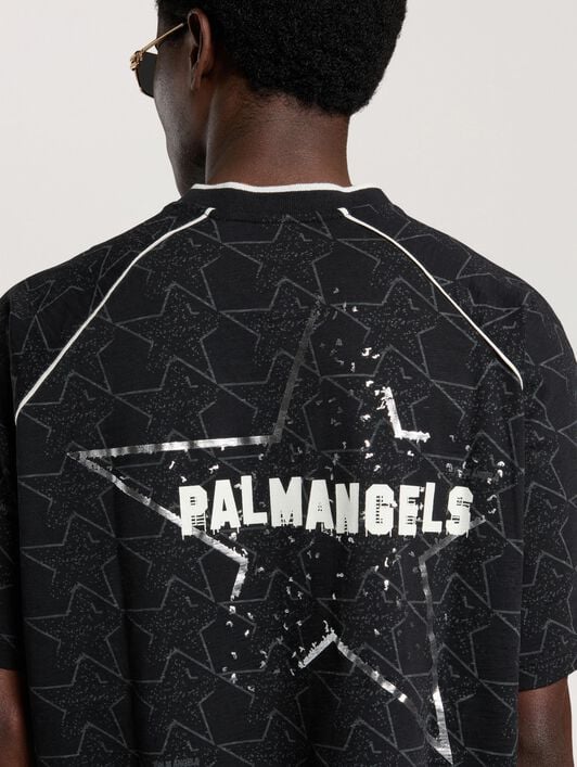 Starry Palm Allover Reg T-Shirt PALM ANGELS Starry Palm Allover Reg T-Shirt BLACK - OFF WHITE PAMAA09W26JR02